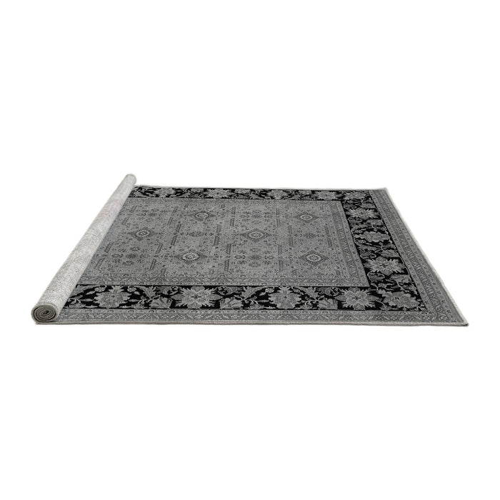 Sideview of Machine Washable Oriental Gray Industrial Rug, wshurb3228gry