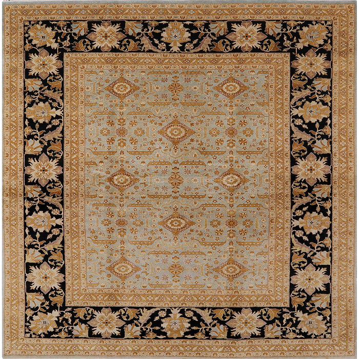 Square Mid-Century Modern Light Copper Gold Oriental Rug, urb3228