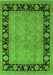 Machine Washable Oriental Green Industrial Area Rugs, wshurb3228grn