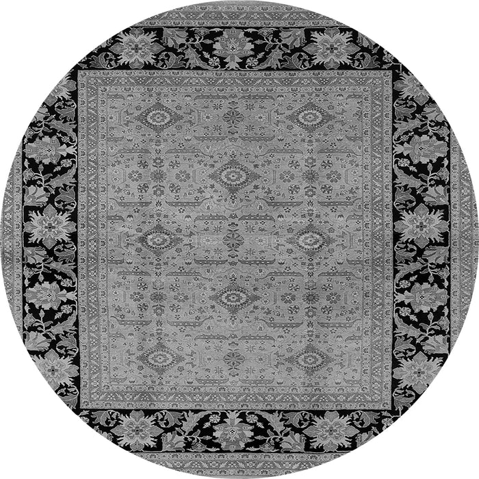 Round Oriental Gray Industrial Rug, urb3228gry