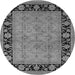 Round Oriental Gray Industrial Rug, urb3228gry