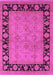 Machine Washable Oriental Pink Industrial Rug, wshurb3228pnk