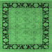 Square Oriental Emerald Green Industrial Rug, urb3228emgrn