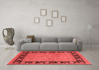 Machine Washable Oriental Red Industrial Rug, wshurb3228red