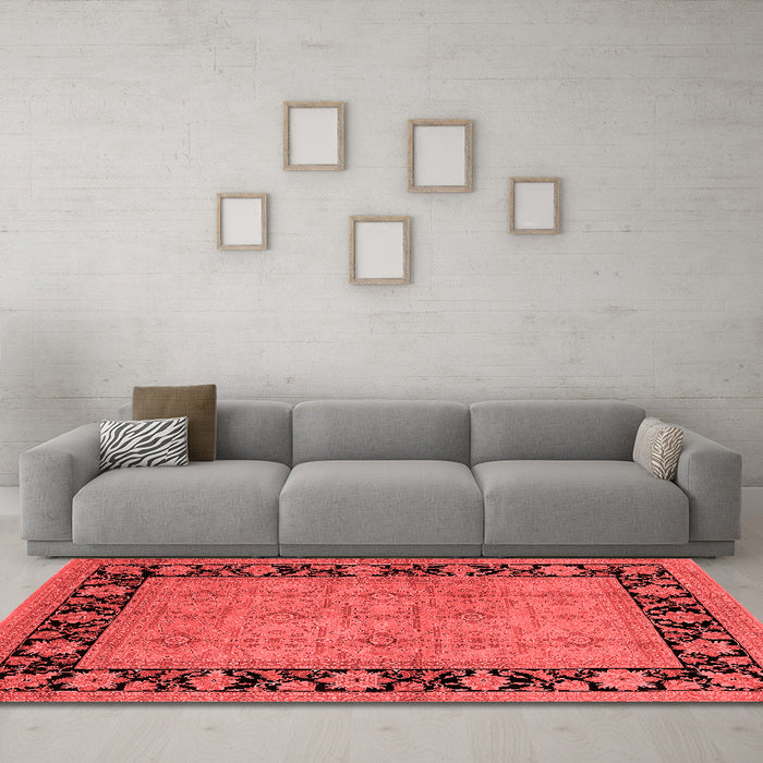 Industrial Red Washable Rugs