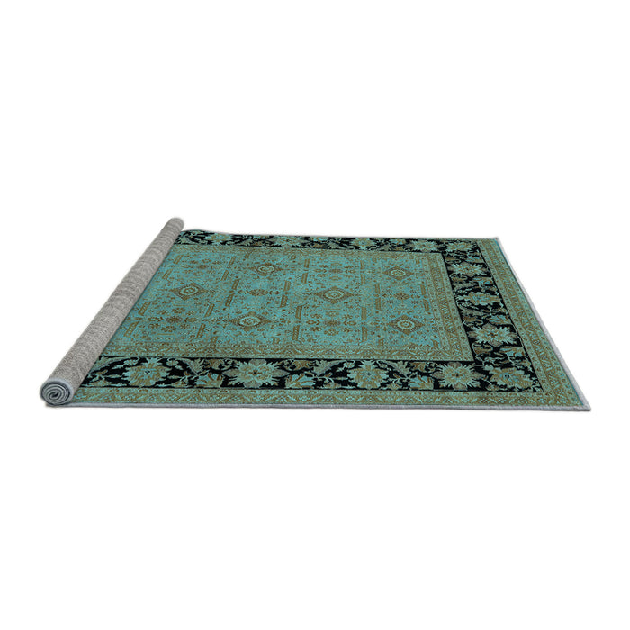 Sideview of Machine Washable Oriental Light Blue Industrial Rug, wshurb3228lblu