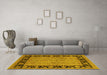 Machine Washable Oriental Yellow Industrial Rug in a Living Room, wshurb3228yw