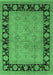 Machine Washable Oriental Emerald Green Industrial Area Rugs, wshurb3228emgrn