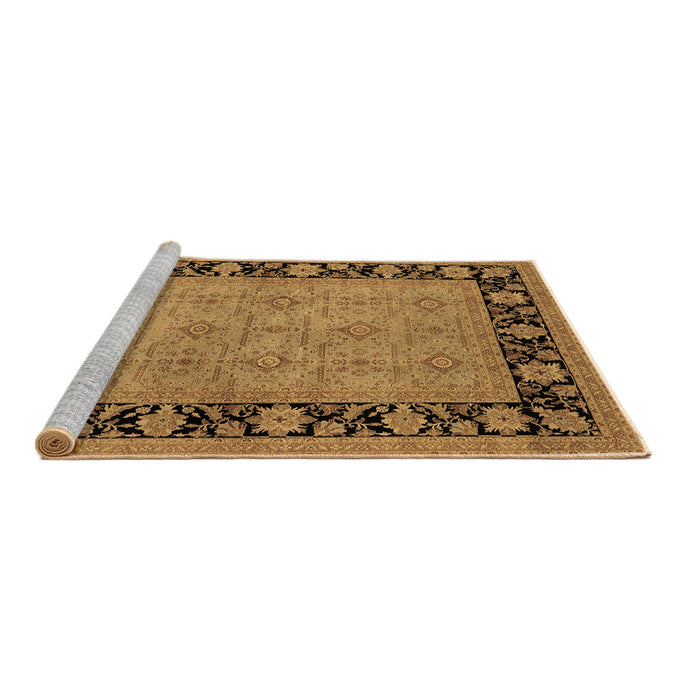 Sideview of Machine Washable Oriental Brown Industrial Rug, wshurb3228brn