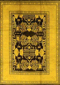 Oriental Yellow Industrial Rug, urb3229yw