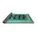 Sideview of Oriental Turquoise Industrial Rug, urb3229turq