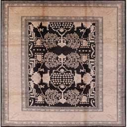 Square Machine Washable Industrial Modern Pastel Orange Rug, wshurb3229