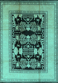 Oriental Turquoise Industrial Rug, urb3229turq