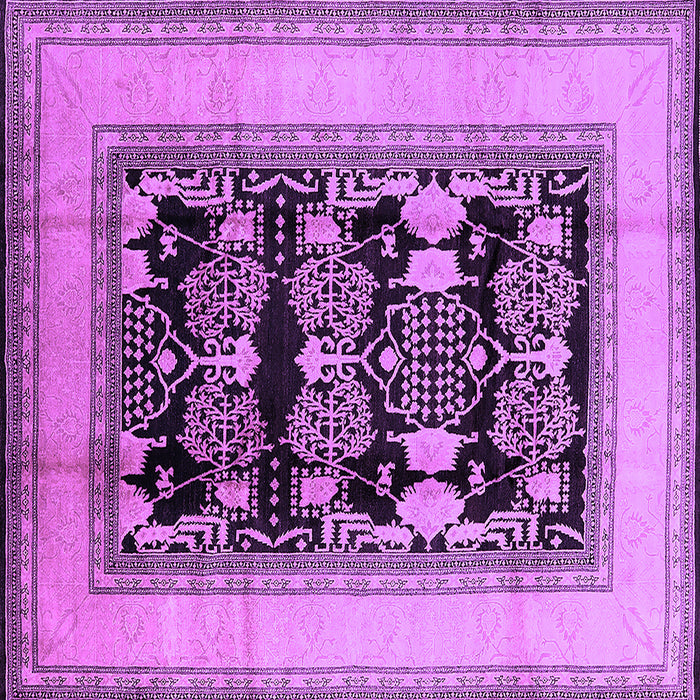 Square Machine Washable Oriental Purple Industrial Area Rugs, wshurb3229pur