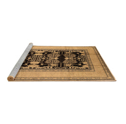 Sideview of Machine Washable Oriental Brown Industrial Rug, wshurb3229brn