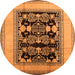 Round Oriental Orange Industrial Rug, urb3229org