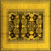 Square Oriental Yellow Industrial Rug, urb3229yw