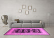 Machine Washable Oriental Pink Industrial Rug in a Living Room, wshurb3229pnk