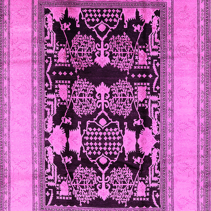 Machine Washable Oriental Pink Industrial Rug, wshurb3229pnk
