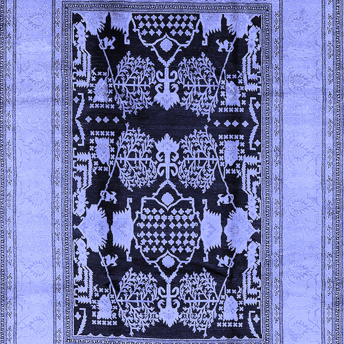 Machine Washable Oriental Blue Industrial Rug, wshurb3229blu