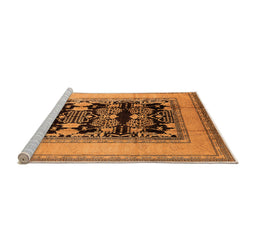 Sideview of Machine Washable Oriental Orange Industrial Area Rugs, wshurb3229org