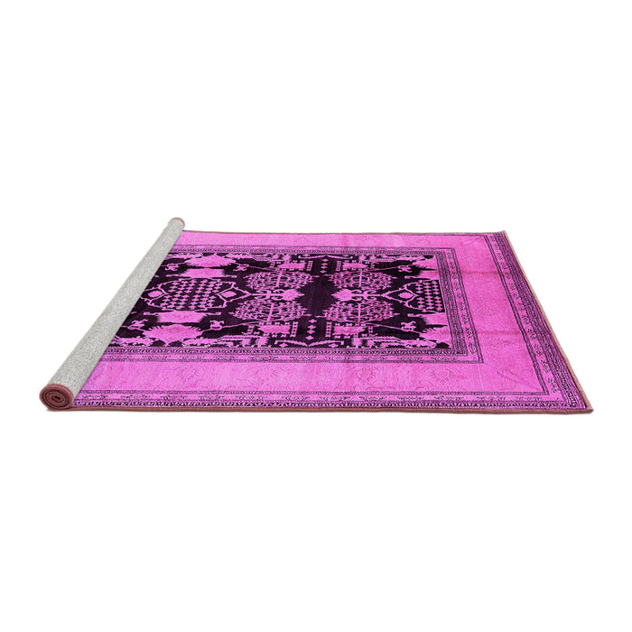 Sideview of Machine Washable Oriental Pink Industrial Rug, wshurb3229pnk