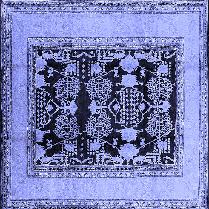 Square Oriental Blue Industrial Rug, urb3229blu