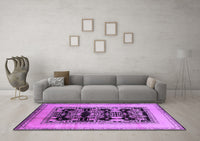 Machine Washable Oriental Purple Industrial Rug, wshurb3229pur