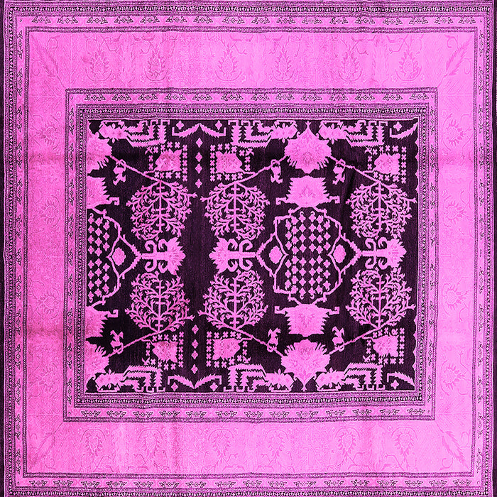 Square Machine Washable Oriental Pink Industrial Rug, wshurb3229pnk