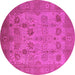 Round Oriental Pink Industrial Rug, urb3230pnk