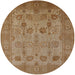 Round Machine Washable Industrial Modern Dark Bisque Brown Rug, wshurb3230