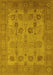 Machine Washable Oriental Yellow Industrial Rug, wshurb3230yw