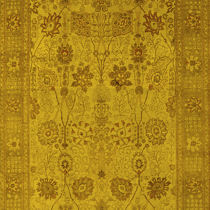 Machine Washable Oriental Yellow Industrial Rug, wshurb3230yw