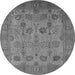 Round Oriental Gray Industrial Rug, urb3230gry