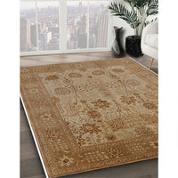 Mid-Century Modern Dark Bisque Brown Oriental Rug, urb3230