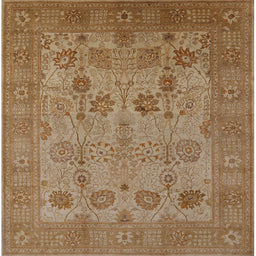 Square Mid-Century Modern Dark Bisque Brown Oriental Rug, urb3230