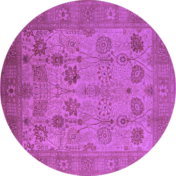 Round Oriental Purple Industrial Rug, urb3230pur