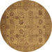 Round Oriental Brown Industrial Rug, urb3230brn