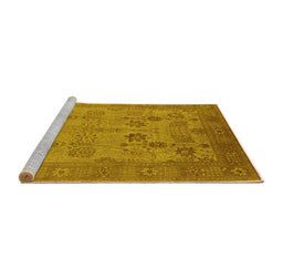 Sideview of Machine Washable Oriental Yellow Industrial Rug, wshurb3230yw