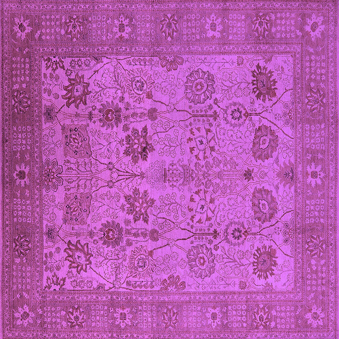 Square Machine Washable Oriental Purple Industrial Area Rugs, wshurb3230pur