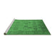 Sideview of Machine Washable Oriental Emerald Green Industrial Area Rugs, wshurb3230emgrn