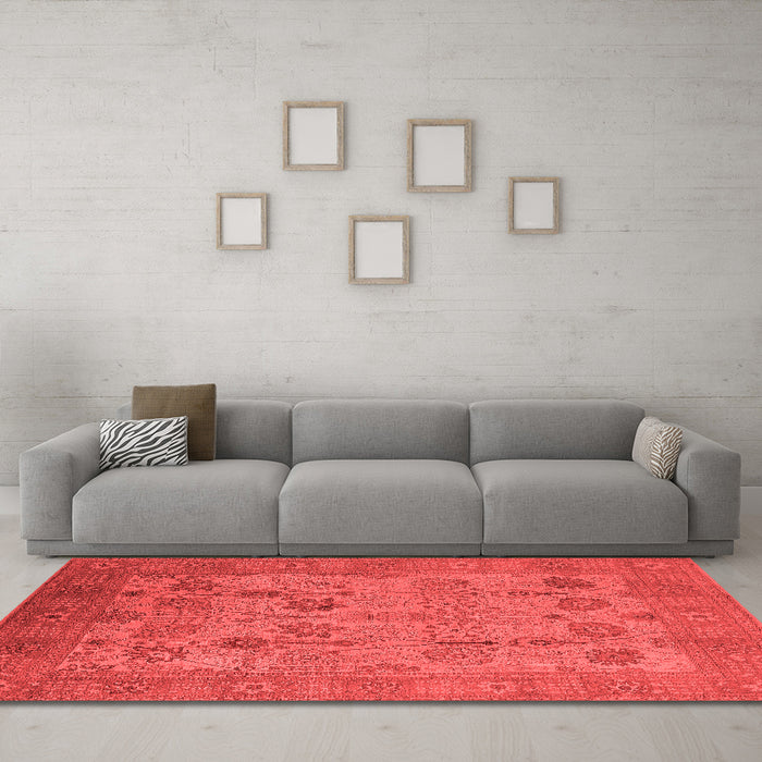 Industrial Red Washable Rugs
