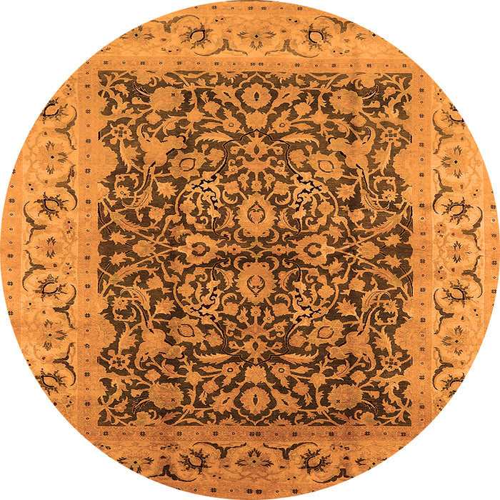 Round Oriental Orange Industrial Rug, urb3231org