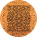 Round Oriental Orange Industrial Rug, urb3231org