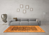 Machine Washable Oriental Orange Industrial Rug, wshurb3231org