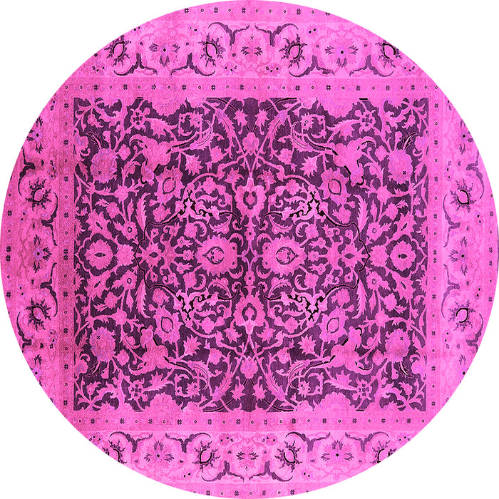 Round Oriental Pink Industrial Rug, urb3231pnk