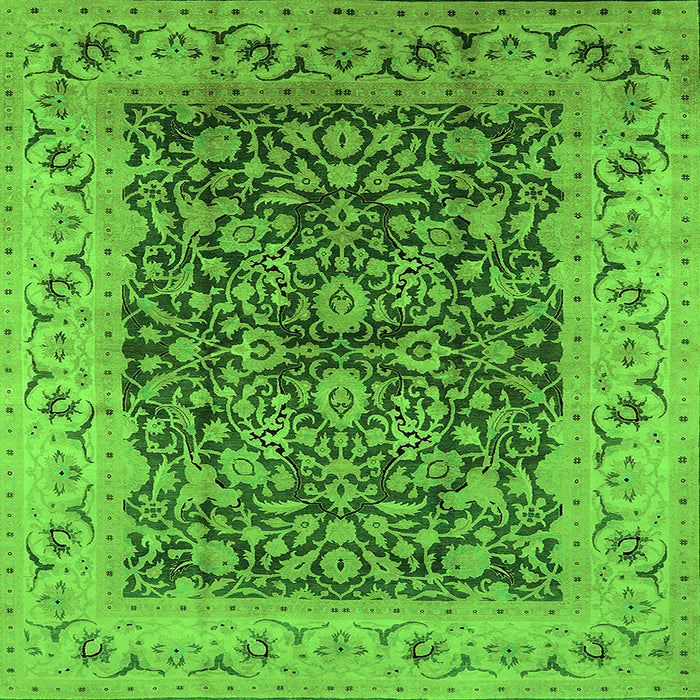 Square Oriental Green Industrial Rug, urb3231grn