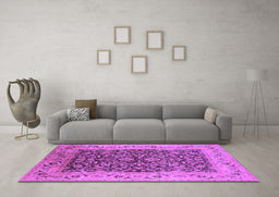 Machine Washable Oriental Purple Industrial Area Rugs in a Living Room, wshurb3231pur