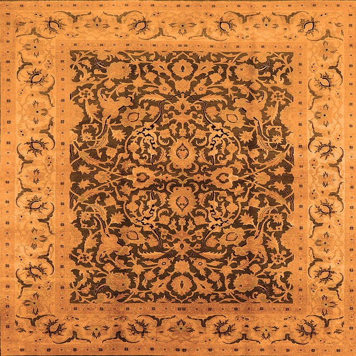 Square Oriental Orange Industrial Rug, urb3231org