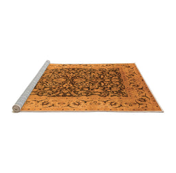 Sideview of Machine Washable Oriental Orange Industrial Area Rugs, wshurb3231org